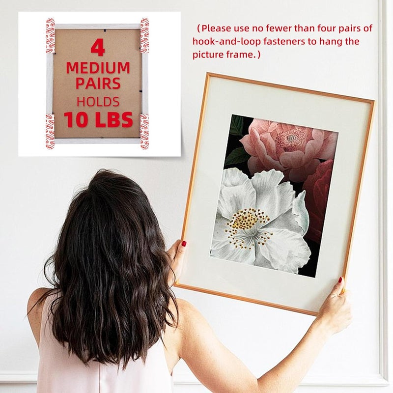 Sinfuo Picture Hanging Removable Hook-and-Loop Strips, 20-Sets Set Damage-Free Picture Hanging Tool Kit Residue-Free Wall Tape, Adhesive Strips, Hook and Loop Tape, Mounting Tape -L - Image 4